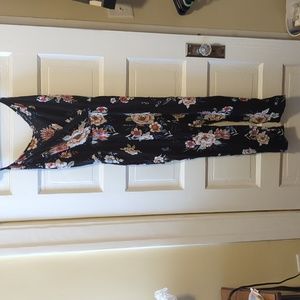 Black floral jumpsuit, love tree, size large